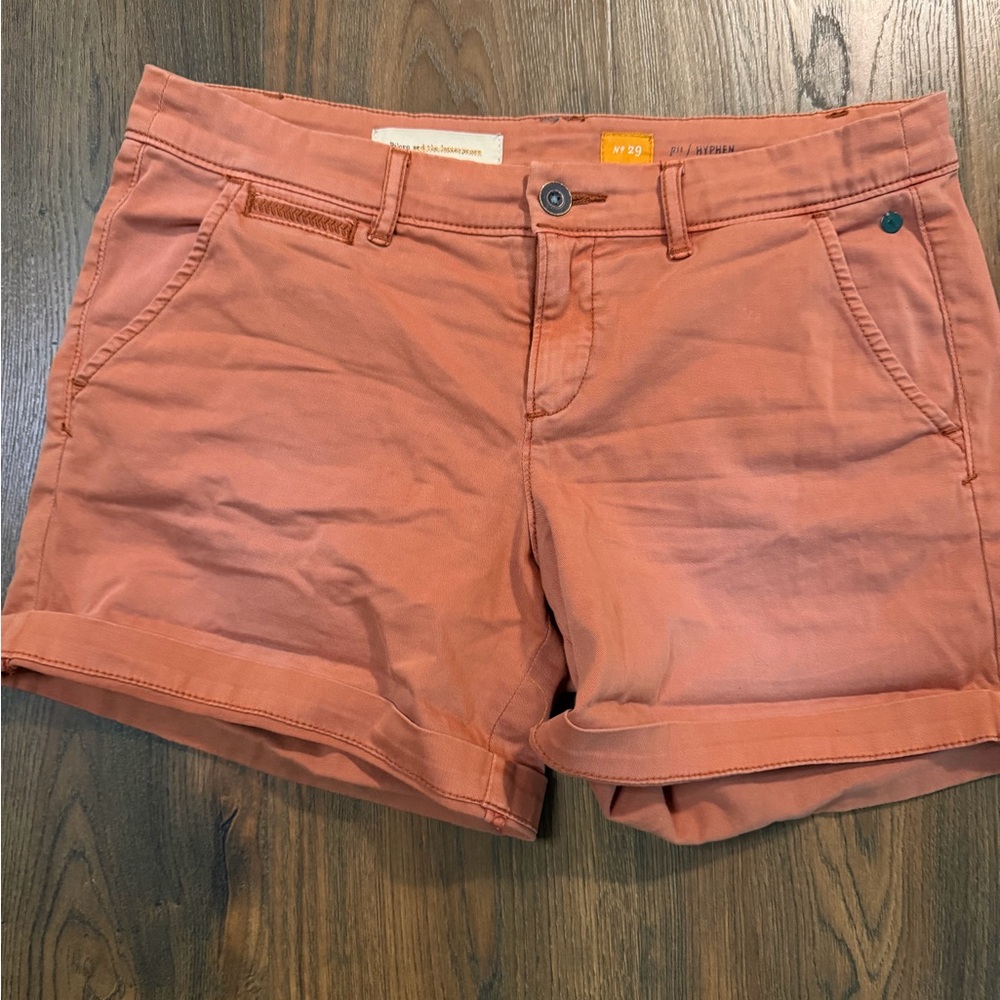 Pilcro Women's Hyphen Faded Coral Shorts - Picture 1 of 4